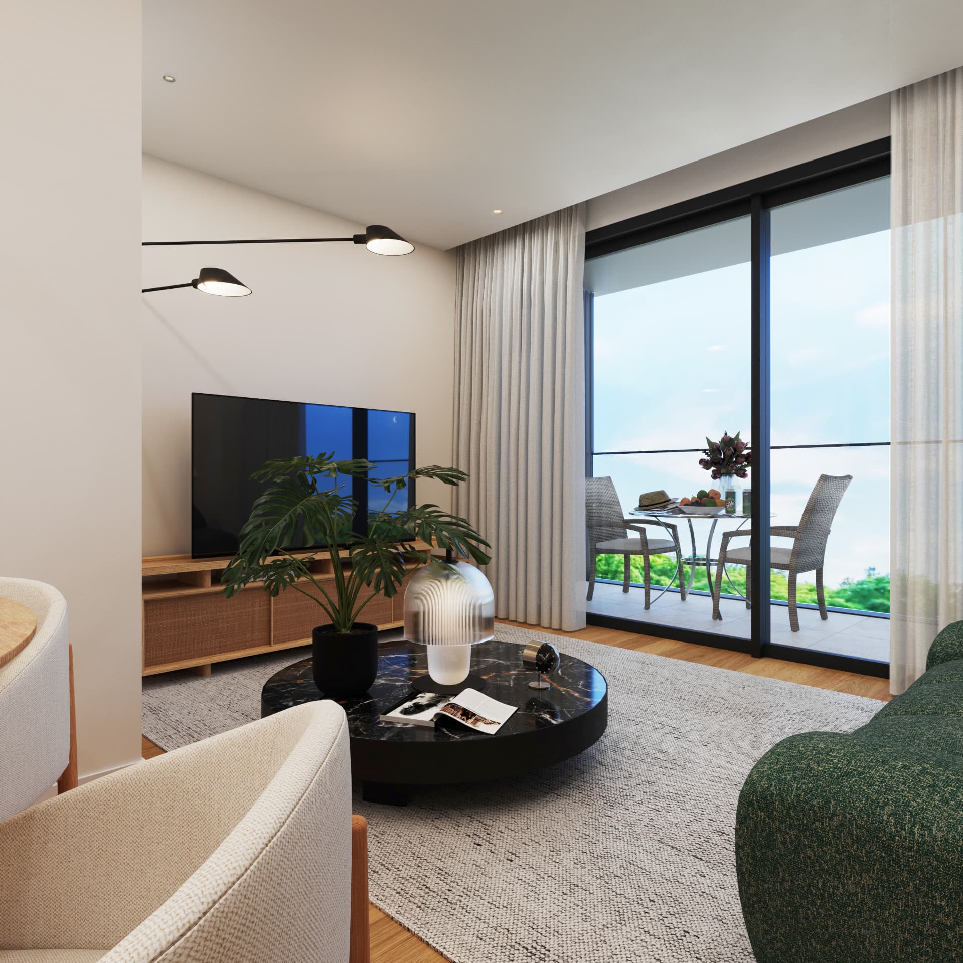 Sala com acesso à varanda